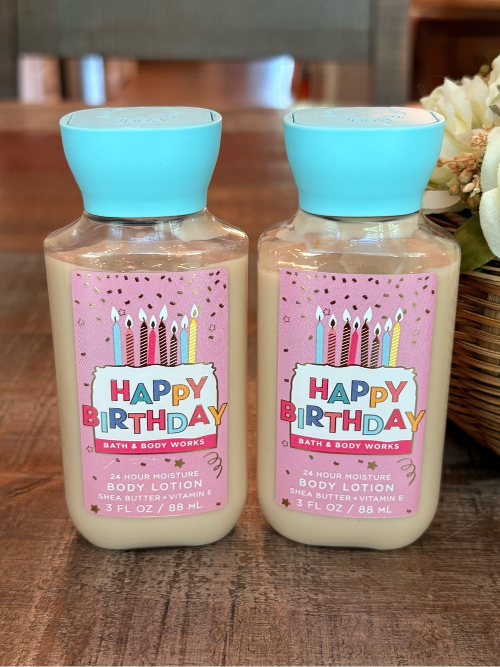 2 NEW Bath & Body Works HAPPY BIRTHDAY Travel Body Lotion in FROSTED VANILLA!